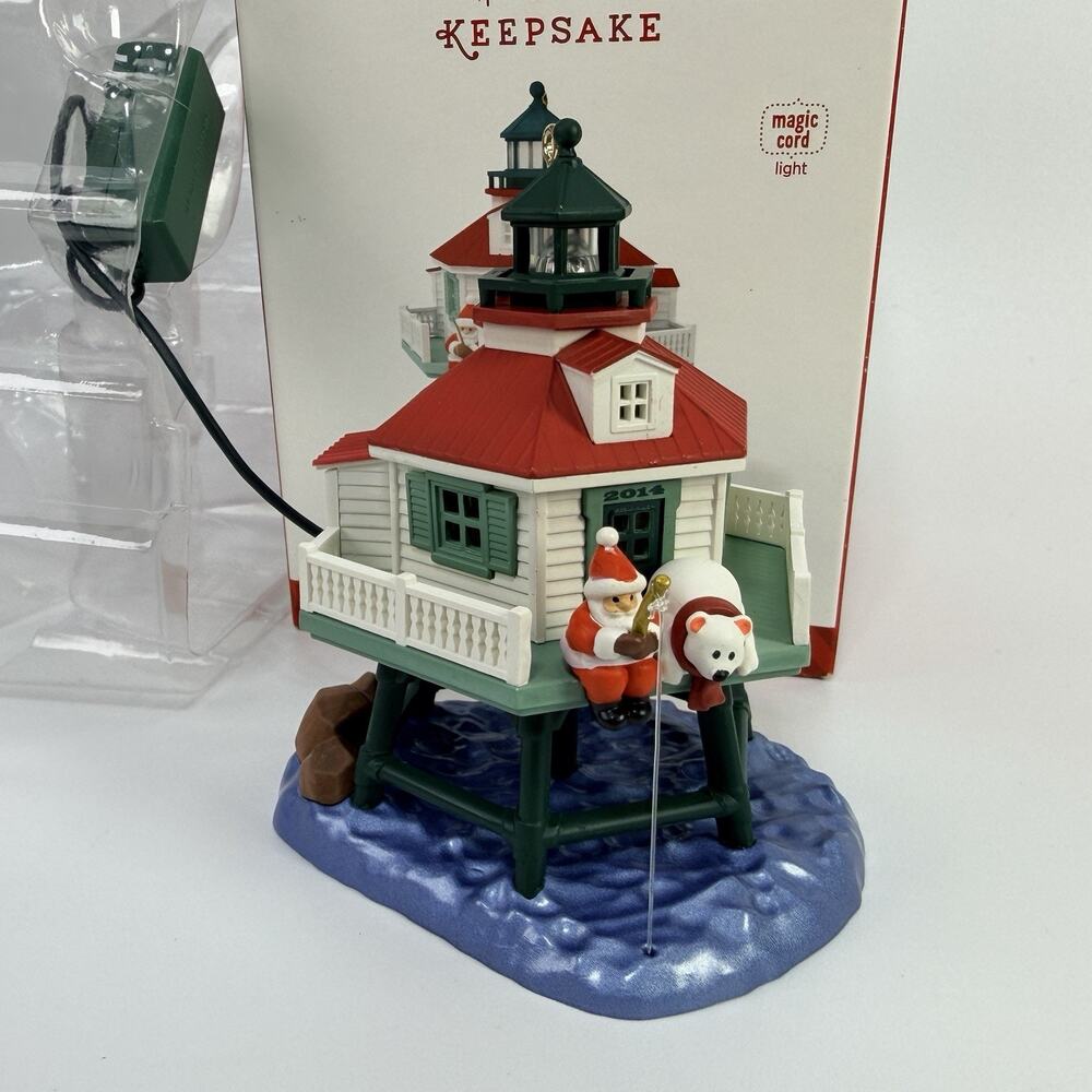 Hallmark Holiday Lighthouse #3 Santa Fishing Magic Light Keepsake Ornament 2014